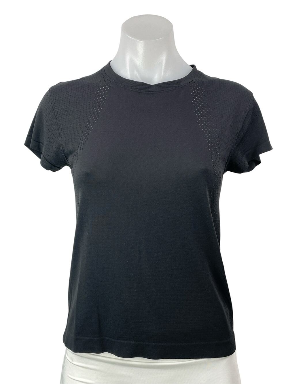 Lululemon Women's Black Short Sleeve Crew Neck Basic T Shirt Tee Top Size M